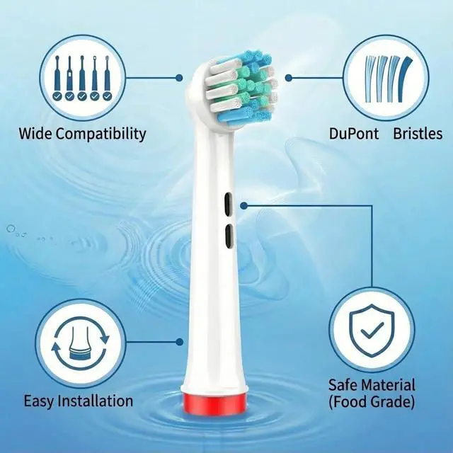 Alt view image 5 of 6 - 8 Pack Replacement Toothbrush Heads Compatible with Oral-B Electric Toothbrush, Refills Fit Pro 1000/1500/3000/5000/7500/8000, Vitality, Genius & Smart Series, Dupont Bristles