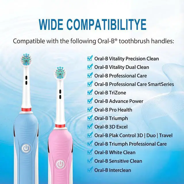 Alt view image 2 of 6 - 8 Pack Replacement Toothbrush Heads Compatible with Oral-B Electric Toothbrush, Refills Fit Pro 1000/1500/3000/5000/7500/8000, Vitality, Genius & Smart Series, Dupont Bristles