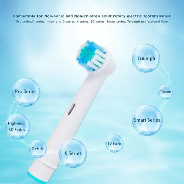 Alt view image 3 of 7 - Replacement Toothbrush Heads Compatible with Oral-B Braun, 12 Pcs Professional Cross Action Electric Toothbrush Precision Clean Heads Brush Heads for Oral B Replacement Head Refill Pro