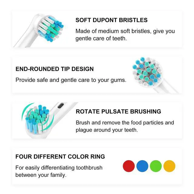 Alt view image 4 of 7 - Toothbrush Heads for Oral B, 8 Pack Precision Clean Electric Toothbrush Replacement Heads Medium Soft Dupont Bristles Replacement Toothbrush Heads for Oral Health and Plaque Removal