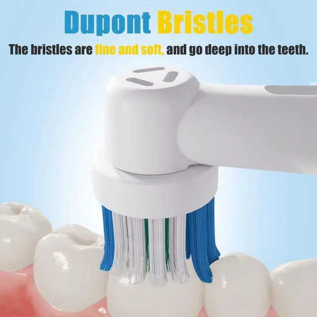 Alt view image 4 of 6 - 8 Pcs Replacement Toothbrush Heads Compatible with Oral B Braun, Professional Electric Toothbrush Brush Heads Refills for Oral-B Pro 500/750/1000/1500/3000/3757/5000/7000/7500/8000