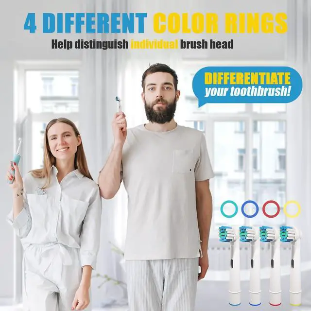 Alt view image 6 of 6 - 8 Pcs Replacement Toothbrush Heads Compatible with Oral B Braun, Professional Electric Toothbrush Brush Heads Refills for Oral-B Pro 500/750/1000/1500/3000/3757/5000/7000/7500/8000