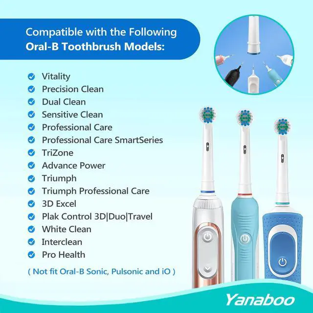 Alt view image 3 of 7 - 8 Pack Replacement Toothbrush Heads Compatible Brush Heads for Most Braun Oral-B Vitality Professional Care Pro Smart Genius Electric Toothbrushes