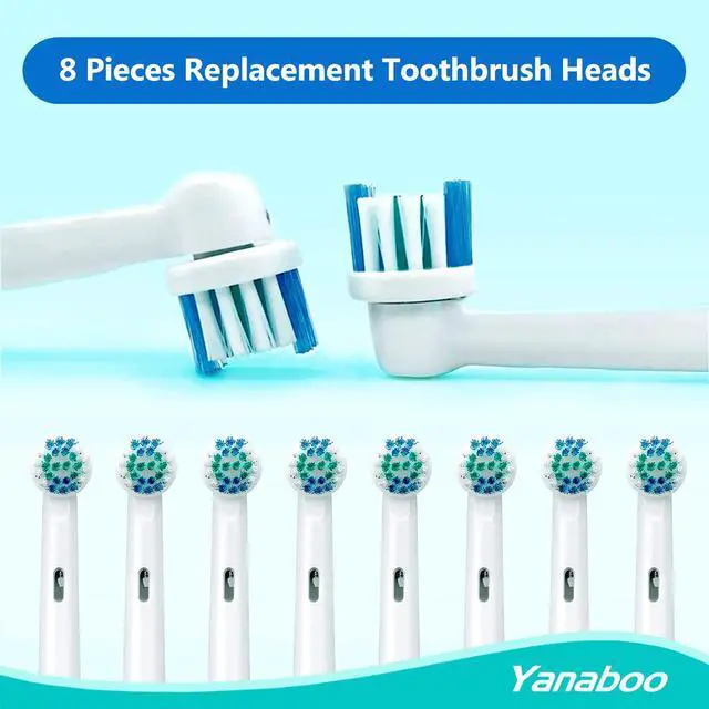 Alt view image 5 of 7 - 8 Pack Replacement Toothbrush Heads Compatible Brush Heads for Most Braun Oral-B Vitality Professional Care Pro Smart Genius Electric Toothbrushes