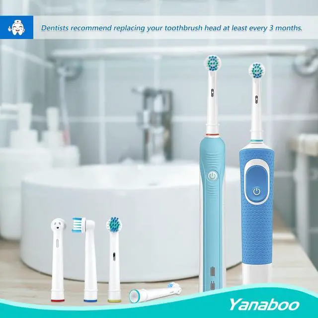 Alt view image 6 of 7 - 8 Pack Replacement Toothbrush Heads Compatible Brush Heads for Most Braun Oral-B Vitality Professional Care Pro Smart Genius Electric Toothbrushes