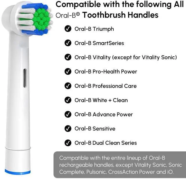 Alt view image 2 of 7 - Replacement Toothbrush Heads Compatible with Oral-B Braun, 4 Pcs Professional Electric Toothbrush Heads Brush Heads for Oral B Replacement Heads Refill Pro 500/1000/1500/3000/3757/5000/7000/7500/8000