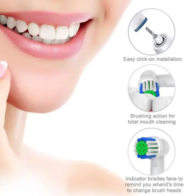Alt view image 4 of 7 - Replacement Toothbrush Heads Compatible with Oral-B Braun, 4 Pcs Professional Electric Toothbrush Heads Brush Heads for Oral B Replacement Heads Refill Pro 500/1000/1500/3000/3757/5000/7000/7500/8000
