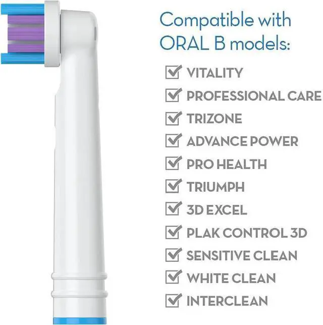 Alt view image 6 of 7 - Replacement Toothbrush Heads for Oral-B, 4 Pack Replacement Heads Compatible with Oral B Braun Electric Toothbrush, 1 Count (Pack of 4)