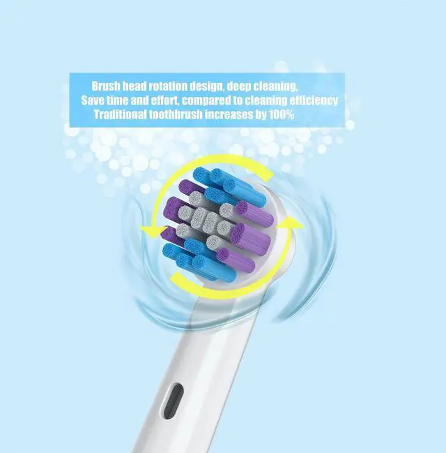 Alt view image 3 of 7 - Replacement Toothbrush Heads for Oral-B, 4 Pack Replacement Heads Compatible with Oral B Braun Electric Toothbrush, 1 Count (Pack of 4)