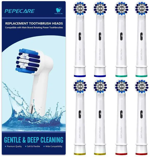 Main image of 8 Pack Replacement Brush Heads Compatible Toothbrush Heads for Braun Oral-B Professional Care 500 600 1000 2000 2500 3000 5000 7000 and More Vitality Pro Smart Genius Electric Toothbrushes