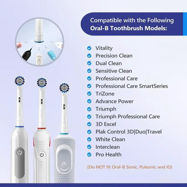 Alt view image 3 of 7 - 8 Pack Replacement Brush Heads Compatible Toothbrush Heads for Braun Oral-B Professional Care 500 600 1000 2000 2500 3000 5000 7000 and More Vitality Pro Smart Genius Electric Toothbrushes