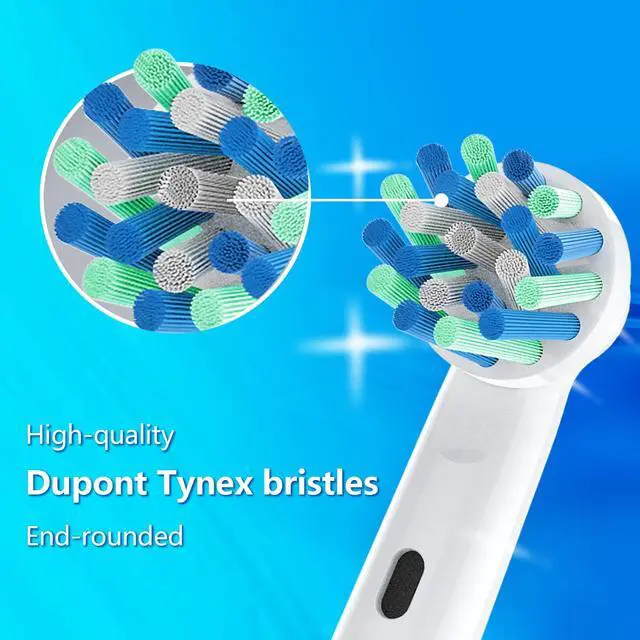 Alt view image 3 of 6 - Cross bristles Replacement Heads for Oral B Braun Electric Handle