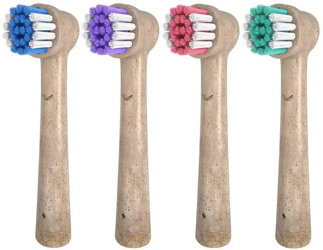 Main image of Biodegradable Replacement Toothbrush Heads Compatible Compatible with Oral-b Braun - 4pcs Eco Friendly Soft Electric Brush Heads for Sensitive Teeth Removing Plaque and Eliminating Bad Breath