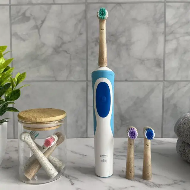 Alt view image 4 of 5 - Biodegradable Replacement Toothbrush Heads Compatible Compatible with Oral-b Braun - 4pcs Eco Friendly Soft Electric Brush Heads for Sensitive Teeth Removing Plaque and Eliminating Bad Breath