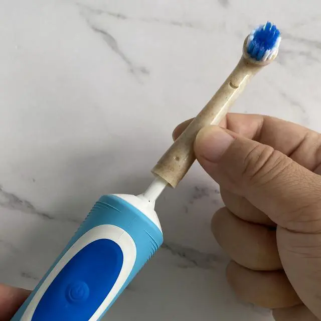 Alt view image 5 of 5 - Biodegradable Replacement Toothbrush Heads Compatible Compatible with Oral-b Braun - 4pcs Eco Friendly Soft Electric Brush Heads for Sensitive Teeth Removing Plaque and Eliminating Bad Breath