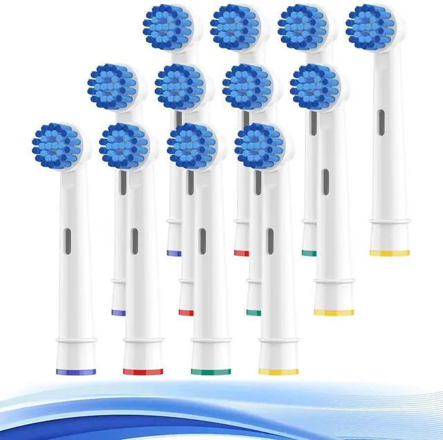 Main image of Soft Bristle Sensitive Replacement Brush Heads for Braun Electric Toothbrush - Gentle and Comfortable Brushing for Sensitive Gums - Pack of 12