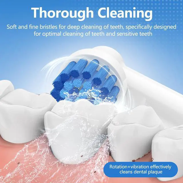 Alt view image 3 of 7 - Soft Bristle Sensitive Replacement Brush Heads for Braun Electric Toothbrush - Gentle and Comfortable Brushing for Sensitive Gums - Pack of 12