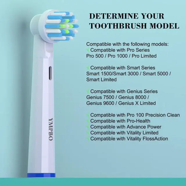 Alt view image 2 of 6 - Replacement Heads Compatible with Oral B Braun Electric Toothbrush, EB50