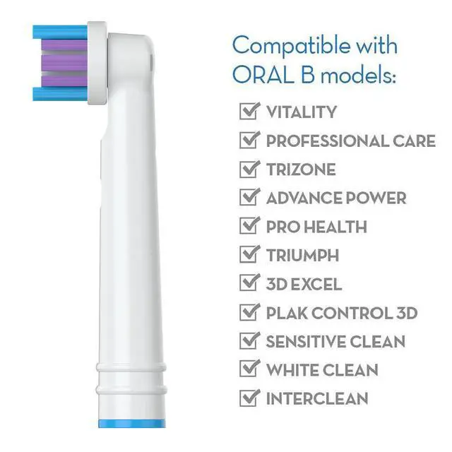 Alt view image 2 of 6 - Replacement Toothbrush Heads for Oral-B, 8 Pack Replacement Heads Compatible with Oral B Braun Electric Toothbrush
