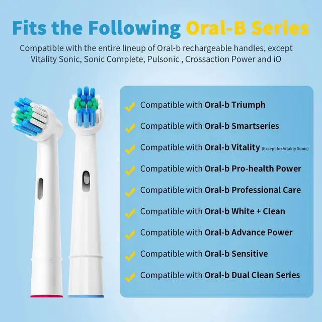 Alt view image 2 of 7 - 8 Pack Replacement Toothbrush Head Compatible with Oral B Toothbrush (Premium Packaging)