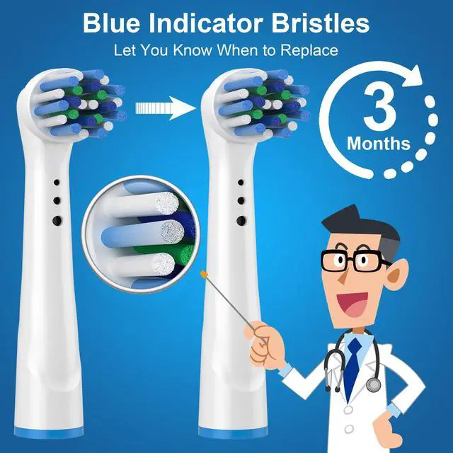 Alt view image 3 of 6 - 8 Pcs Replacement Toothbrush Heads deep Cleaning Compatible with Oral B Braun, Professional Electric Toothbrush Brush Heads Compatible with Oral b Replacement Heads Refill 7000/Pro 1000/9600/500/3000