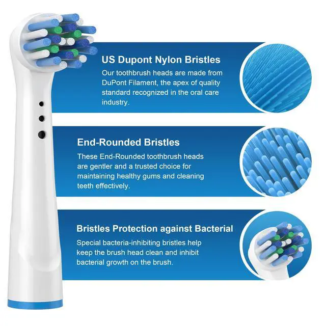Alt view image 4 of 6 - 8 Pcs Replacement Toothbrush Heads deep Cleaning Compatible with Oral B Braun, Professional Electric Toothbrush Brush Heads Compatible with Oral b Replacement Heads Refill 7000/Pro 1000/9600/500/3000