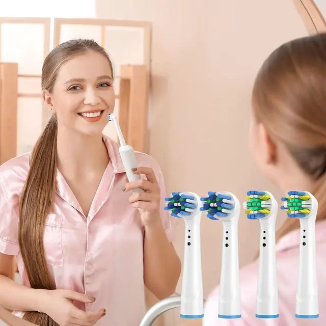 Alt view image 5 of 6 - 8 Pcs Replacement Toothbrush Heads deep Cleaning Compatible with Oral B Braun, Professional Electric Toothbrush Brush Heads Compatible with Oral b Replacement Heads Refill 7000/Pro 1000/9600/500/3000