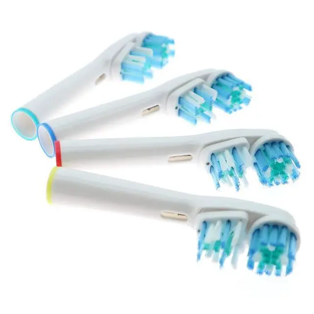 Alt view image 2 of 7 - Replacement Brush Heads Compatible with Oral B- Double Clean Design, Double Clean Brush Heads, Compatible with Braun Oral-B Dual Clean Electric Toothbrush - Pack of 4