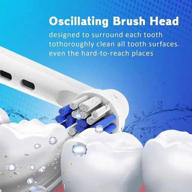 Alt view image 4 of 7 - Toothbrush Heads for Oral B, 4 Pack Professional Electric Toothbrush Replacement Heads Compatible with Oral B Braun, Medium Soft Dupont Bristles Replacement Toothbrush Heads