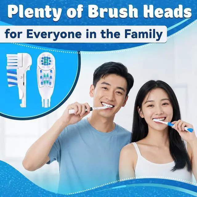Alt view image 2 of 6 - 4 Pcs Toothbrush Dual Clean Replacements Attachments Brush Heads Refill Accessories Compatible with Oral-B Cross Action Power 4732 3733 4734 Rotating Power Toothbrush Heads & Crisscross Bristles