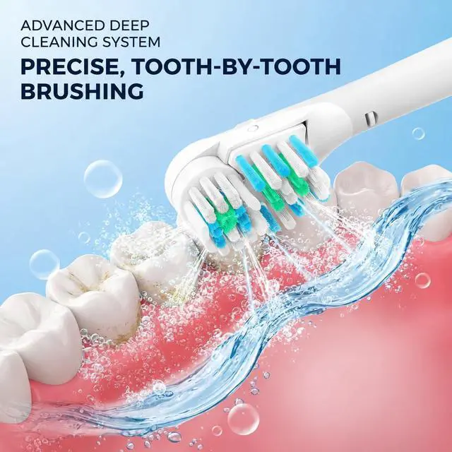 Alt view image 4 of 6 - 4 Pcs Toothbrush Dual Clean Replacements Attachments Brush Heads Refill Accessories Compatible with Oral-B Cross Action Power 4732 3733 4734 Rotating Power Toothbrush Heads & Crisscross Bristles