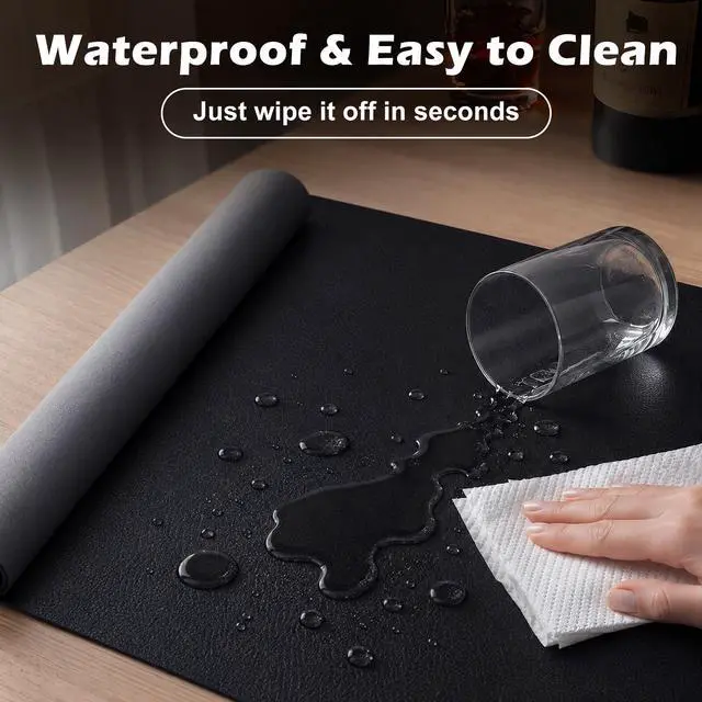 Alt view image 2 of 7 - PU Leather Desk Pad Protector, 23.6" x 13.7", Black