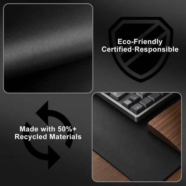 Alt view image 7 of 7 - PU Leather Desk Pad Protector, 23.6" x 13.7", Black