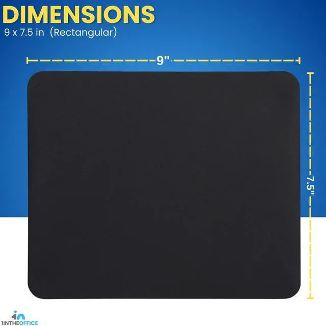 Alt view image 4 of 7 - Mouse Pad Non-Skid, 8.27" H x 8.27" W, Black