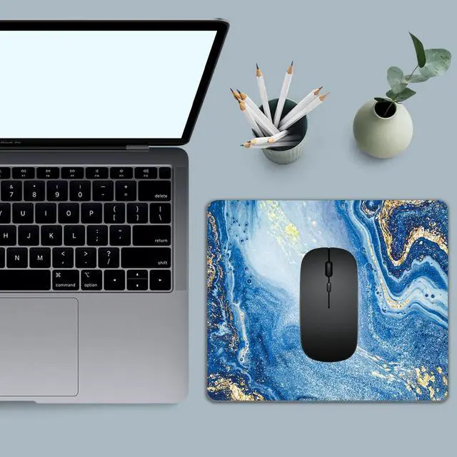 Alt view image 2 of 7 - Mouse Pad, Ultra-Smooth Mousepad, 9.5 x 7.9Inch, Non-Slip Rubber Base Computer Mouse Pads, Durable & Washable, Suitable for Office and Gaming (Blue Marble)