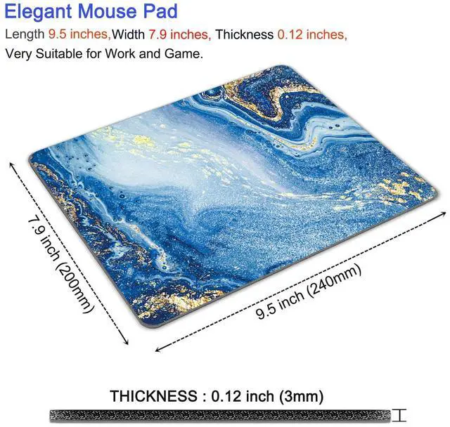 Alt view image 3 of 7 - Mouse Pad, Ultra-Smooth Mousepad, 9.5 x 7.9Inch, Non-Slip Rubber Base Computer Mouse Pads, Durable & Washable, Suitable for Office and Gaming (Blue Marble)