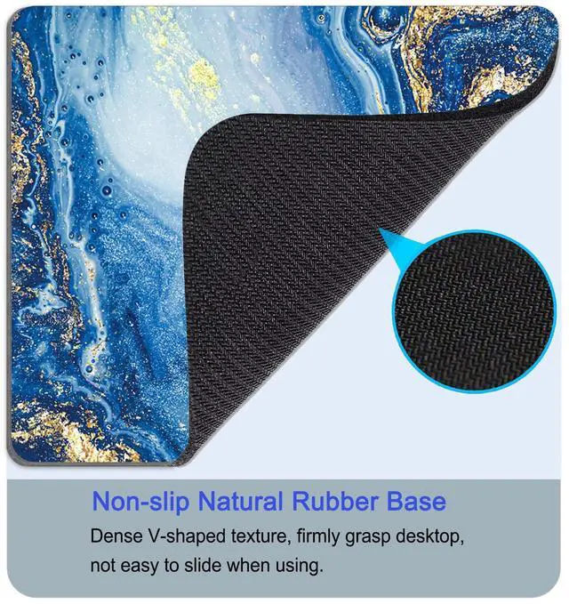 Alt view image 4 of 7 - Mouse Pad, Ultra-Smooth Mousepad, 9.5 x 7.9Inch, Non-Slip Rubber Base Computer Mouse Pads, Durable & Washable, Suitable for Office and Gaming (Blue Marble)