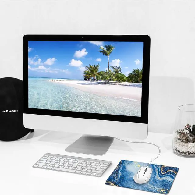 Alt view image 6 of 7 - Mouse Pad, Ultra-Smooth Mousepad, 9.5 x 7.9Inch, Non-Slip Rubber Base Computer Mouse Pads, Durable & Washable, Suitable for Office and Gaming (Blue Marble)
