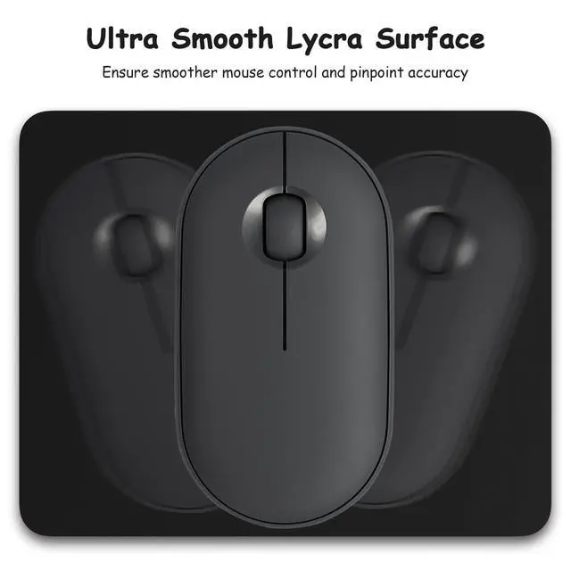 Alt view image 3 of 7 - Small Mouse Pad, 5 x 6 Inch Thick Rubber Premium-Textured Non-Slip Portable & Washable Mini Mouse Mat for Women Men Wireless Laptops Keyboard Tray Gaming Work Computer Travel, Jet Black