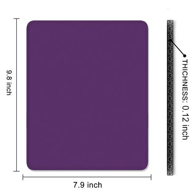 Alt view image 7 of 7 - Mouse Pad, 12 x 10 Inch Square Mousepad, 3mm Thick Rubber Mouse Mat with Pretty Design, Premium-Textured Non-Slip for Gaming Work Office Wireless Mouse Men Women, Dark Purple