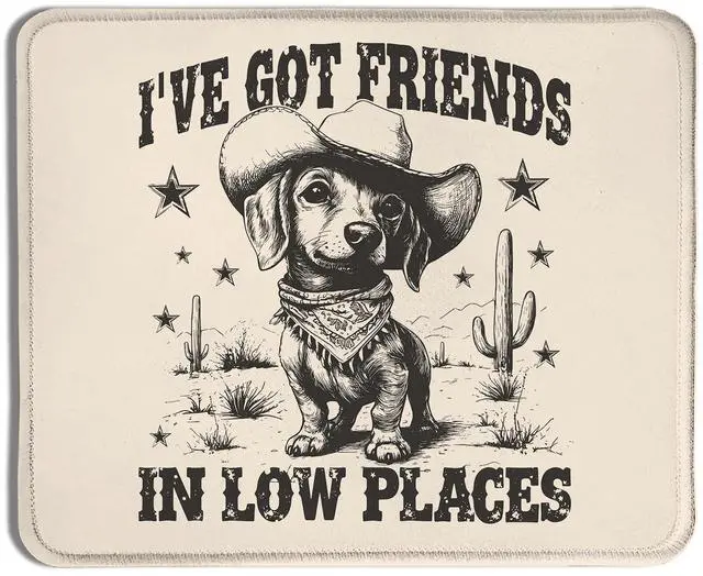 Main image of Funny Dachshund Dog Mouse Pad 9.5x7.9 Inch, Dachshund Lover Gifts,Vintage Western Cowboy Weiner Dog Mouse Pads for Wireless Mouse Computers Laptop Desk Accessories