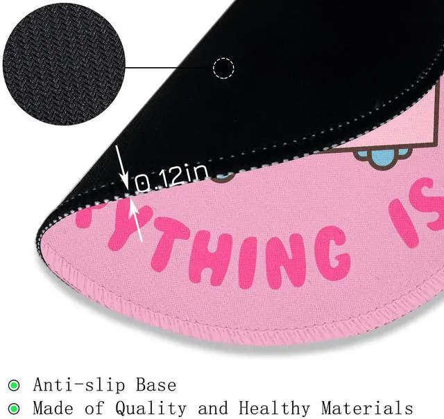 Alt view image 6 of 7 - Pink Round Mouse Pads for Desk, Cute Office Decor for Women 8.6 in