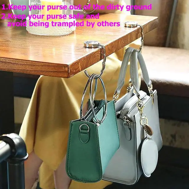Alt view image 5 of 7 - Purse Hook for Table, Folding Handbag Hanger, Portable Bag Holder, Bag Hooks for Desk(B-3P Modern Marble)