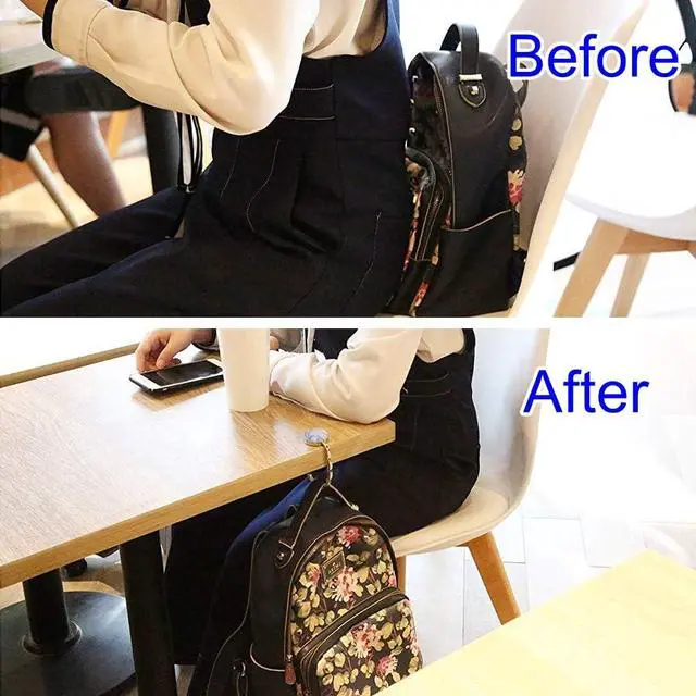 Alt view image 6 of 6 - Foldable Purse Hook, Folding Handbag Hanger Bag Hanger Table Hook for Girls and Women(BB1-1P Black)