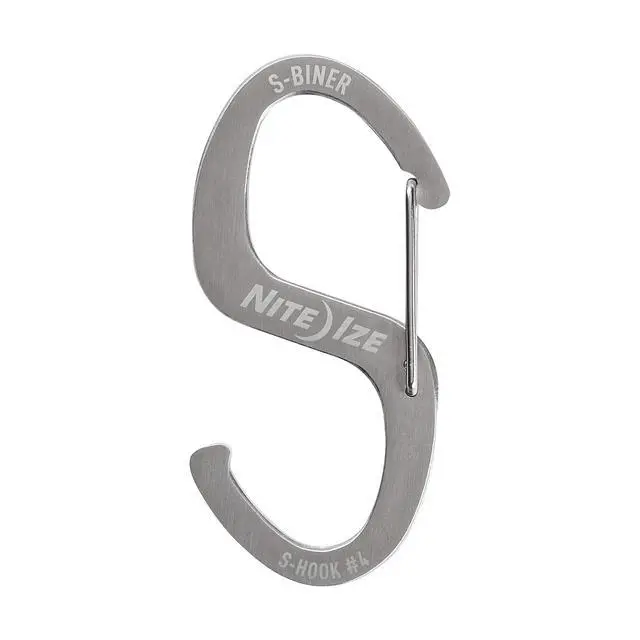 Alt view image 2 of 7 - S-Biner Hook 'N Hold S-Hook, Stainless Steel S-Hook with Clip, Holds Pans, Tools and Plants, Stainless
