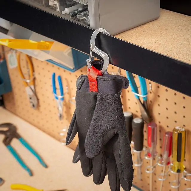 Alt view image 4 of 7 - S-Biner Hook 'N Hold S-Hook, Stainless Steel S-Hook with Clip, Holds Pans, Tools and Plants, Stainless