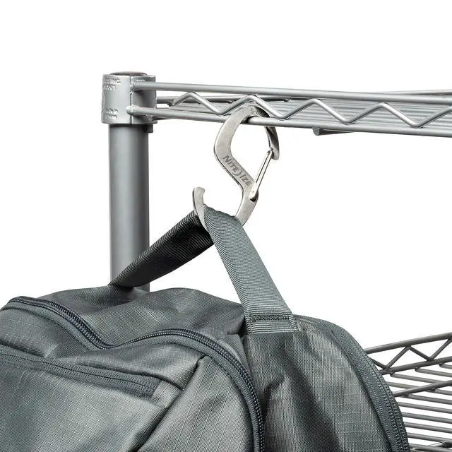 Alt view image 5 of 7 - S-Biner Hook 'N Hold S-Hook, Stainless Steel S-Hook with Clip, Holds Pans, Tools and Plants, Stainless
