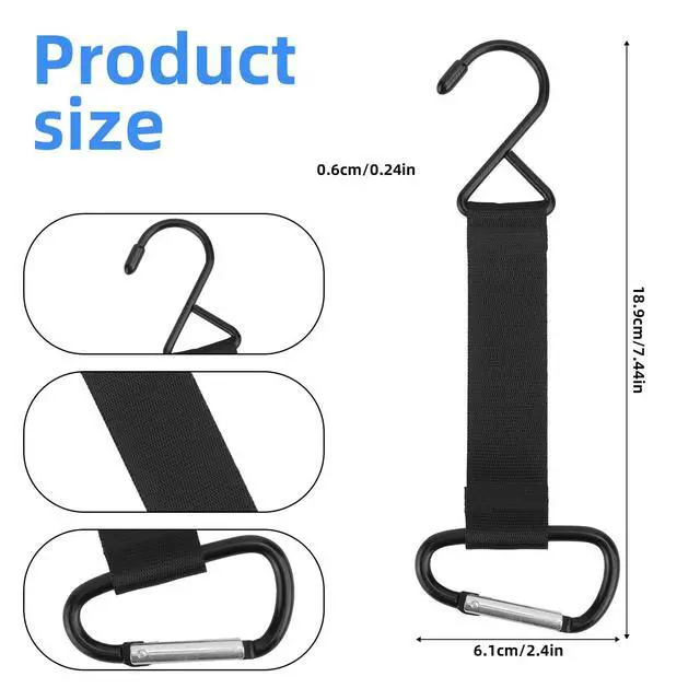 Alt view image 2 of 7 - 2pcs Baseball Bag Hook for Fence, Fence Hook Carabiner Multifunctional Tennis Backpack Hooking Outdoor Camping Equipment Hanging Buckle Clips for Basketball Football Bags
