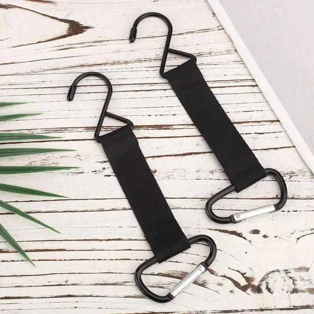Alt view image 3 of 7 - 2pcs Baseball Bag Hook for Fence, Fence Hook Carabiner Multifunctional Tennis Backpack Hooking Outdoor Camping Equipment Hanging Buckle Clips for Basketball Football Bags