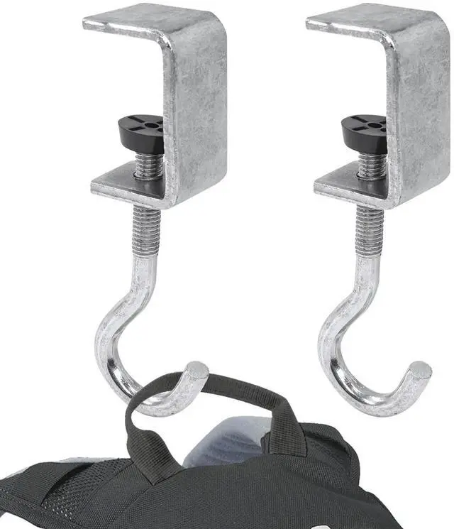 Main image of 2 Pcs Desk Mount Bag Holder Hook Clamp-On Backpack Hanger Portable Desk Mount Headphones Holder Reduce Desk Clutter for Table Desk, Under Counter